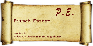 Pitsch Eszter névjegykártya